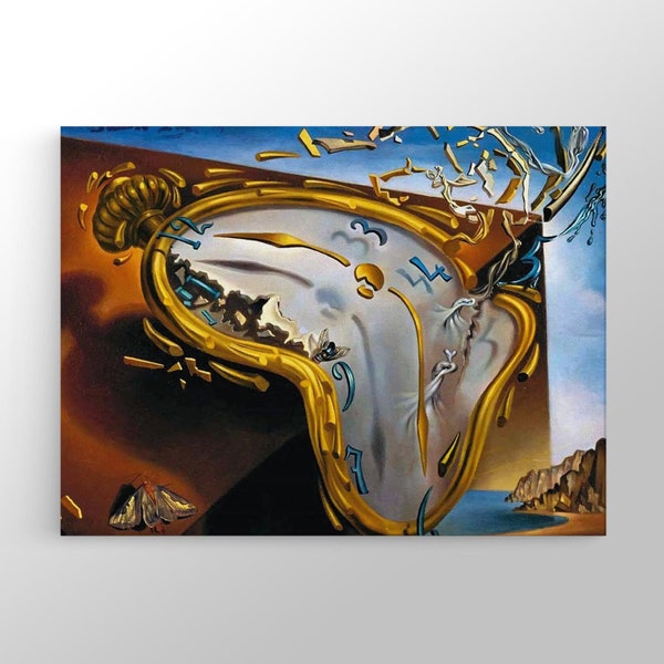 Salvador Dali, Arte da parete con orologio fuso, Arte da parete su tela extra large, Decorazione d'arte da parete, Decorazione d'arte da parete su tela mega TELA PRONTA da appendere