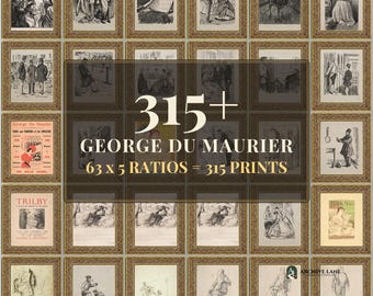George Du Maurier Wandbild-Set | 63 Vintage-Illustrationen, Vintage-Wohndekoration, Kunstdrucke zum Ausdrucken, Sofort-Download