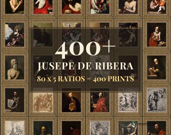 Jusepe de Ribera Wandbild-Set | 80 Vintage-Gravurdrucke, Vintage-Wohndekoration, Kunstdrucke zum Ausdrucken, Sofort-Download