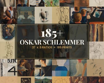 37 Oskar Schlemmer Gallery Wall Bundle | Vintage Mid Century Modern Prints, Digital Download, Living Room Decor