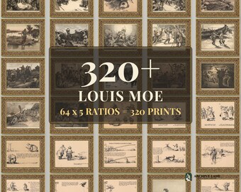 Cottagecore-Dekor | 64 Vintage-Drucke von Louis Moe, Wandbilder zum Ausdrucken, Sofort-Download