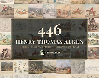 Henry Thomas Alken Wall Art Bundle | 446 Vintage Illustration Prints, Moody Gallery Wall Decor, Printable Fine Art, Instant Digital Download
