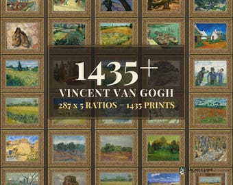Vincent van Gogh Bilderwand-Set | 287 Vintage-Impressionisten-Drucke, stimmungsvolle, eklektische Dekoration, digitaler Download