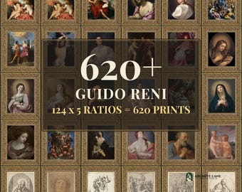 Guido Reni Wandbild-Set | 124 Ölgemälde alter Meister, stimmungsvolle und vielseitige Wanddekoration, Kunstdrucke zum sofortigen Download