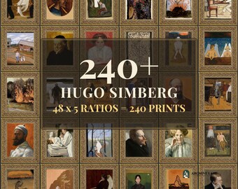 Hugo Simberg Wandbild-Set | 48 symbolistische Drucke, stimmungsvolle und düstere Wanddekoration im Stil der Academia-Galerie, Kunstdrucke zum sofortigen Download