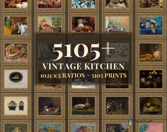 Vintage-Küchenwandbilder-Set | 1021 Stillleben mit Früchten, Landhausstil-Deko fürs Esszimmer, Sofort-Download zum Ausdrucken