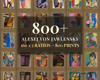 Alexej von Jawlensky Wandbild-Set | 160 moderne Kunstdrucke, Vintage-Wohndeko, Kunstdrucke zum Ausdrucken, Sofort-Download