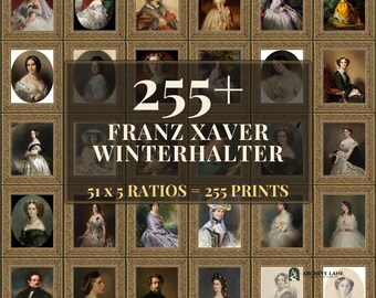 Franz Xaver Winterhalter Wandkunst-Paket | 51 Dark Academia-Drucke, Vintage-Wohnkultur, druckbare Kunst, sofortiger digitaler Download