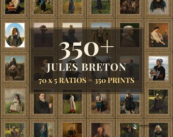Landschaftsbilder für die Wand | 70 Vintage-Drucke von Jules Breton, druckbare Wandbilder, Sofort-Download