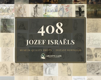 Jozef Israëls Wall Art Bundle | 408 Vintage Drawing Prints, Moody Gallery Wall Decor, Printable Fine Art, Instant Digital Download