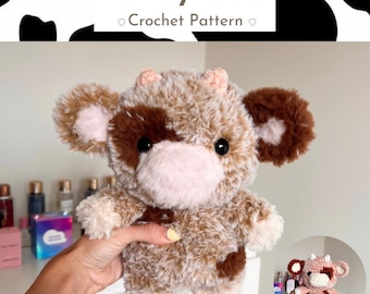 Crochet Pattern - Fluffy Cow