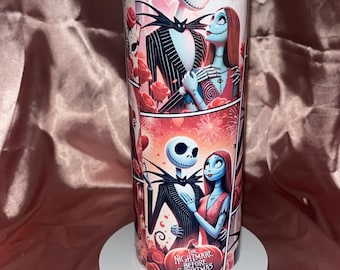 Vaso con temática de San Valentín de Jack y Sally