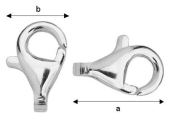 Sieraden karabijnsluiting voor kettingen en armbanden van zilver, sluiting voor sieraden, sterling zilver 925, karabijnsluiting, trekkersluiting