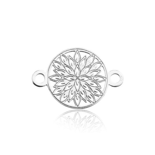 Connector Rosette open-work charm Sterling Silver 925