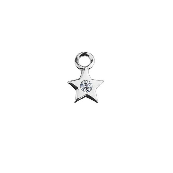 Tiny Charm Star with Preciosa Components, Silver 925