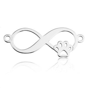 Connector Infinity with Paw Sterling Silver 925