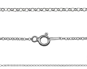 Base de cadena rolo minimalista de plata de primera ley para collar personalizado, de 40 cm de largo, de plata 925, bañada en oro, plata con baño de oro rosa
