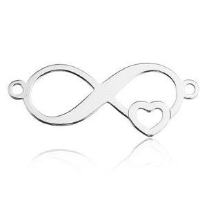 Connector Infinity with Heart Silver 925