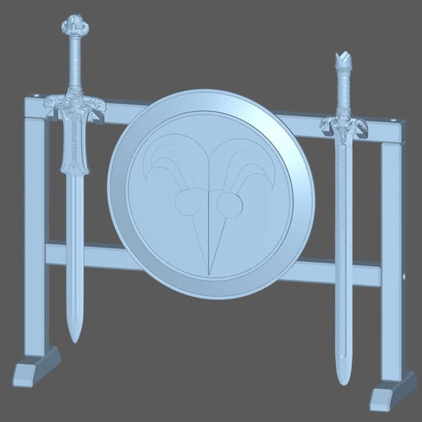 STL Files for 3D Printing - Gunsmith with Swords and Conan Shield