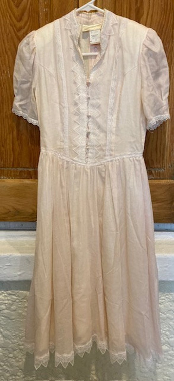 Vintage Gunne Sax By Jessica Dress Pink Bows Pretty R… - Gem