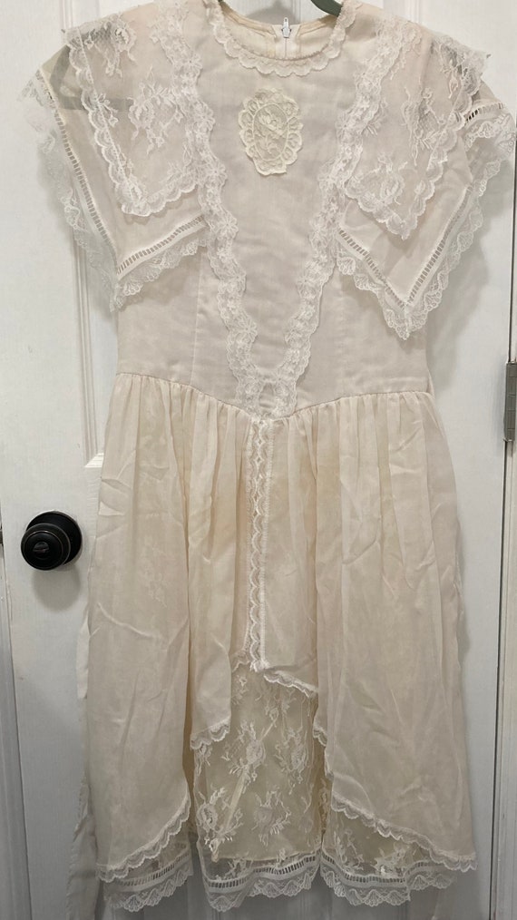 Vintage Jessica Mcclintock girl's ivory lace dress