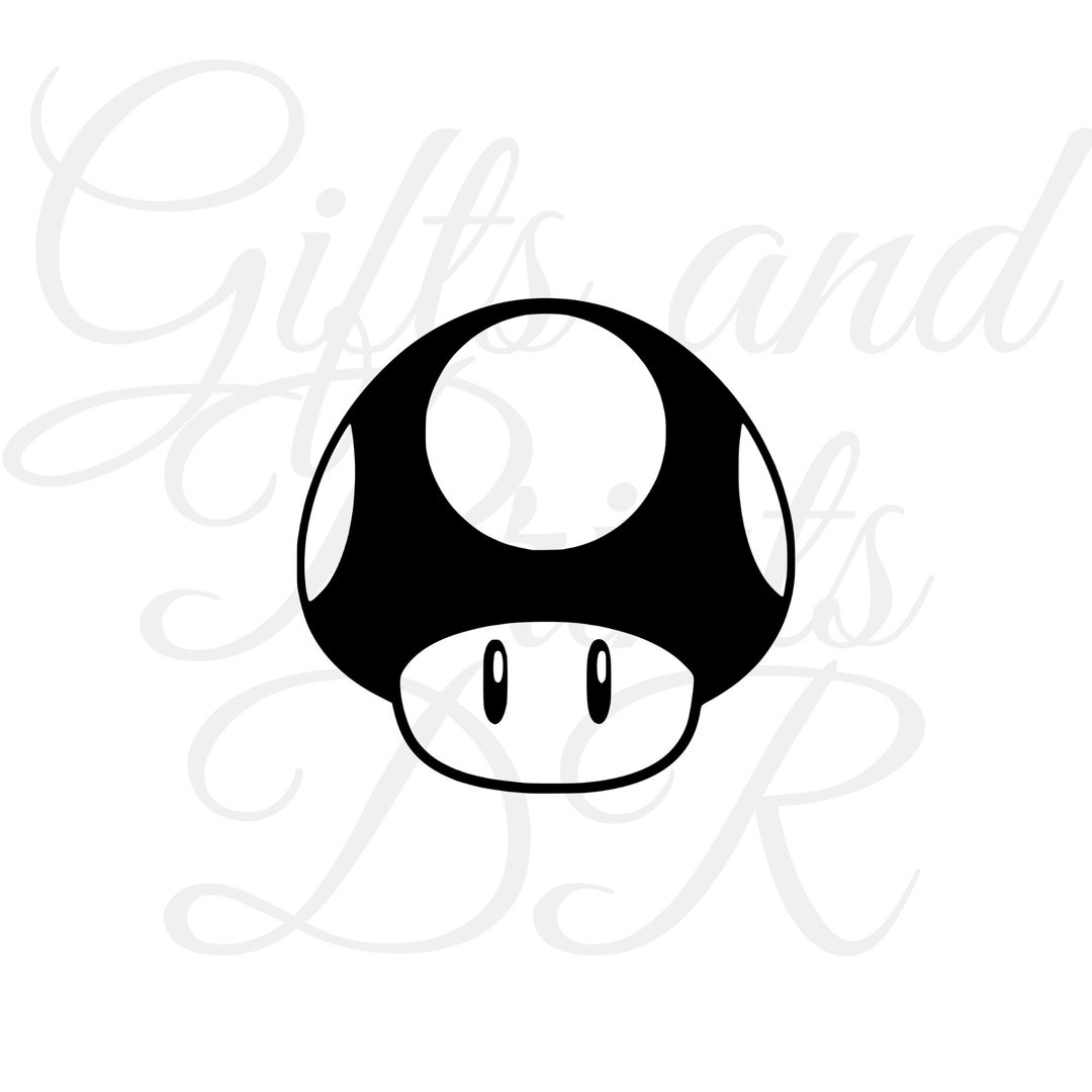 Mushroom Mario Decal Mushroom Mario Sticker Cute Mushroom Etsy