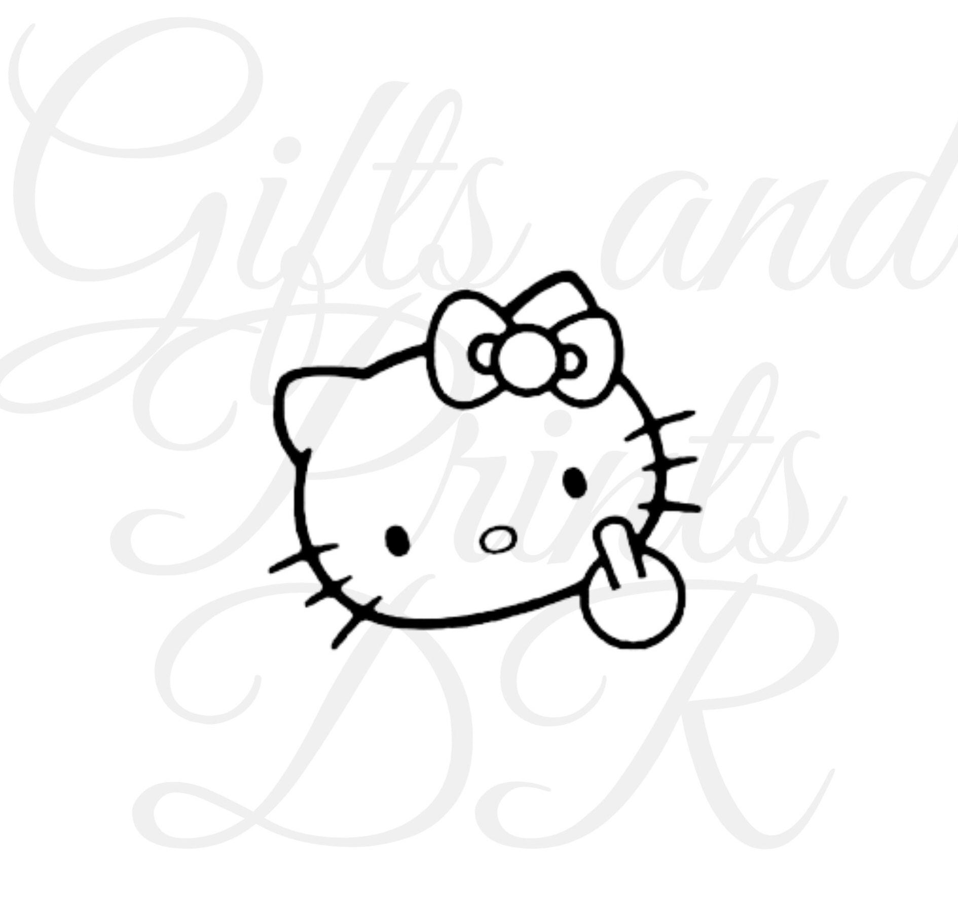 Hello Kitty Middle Finger Svg