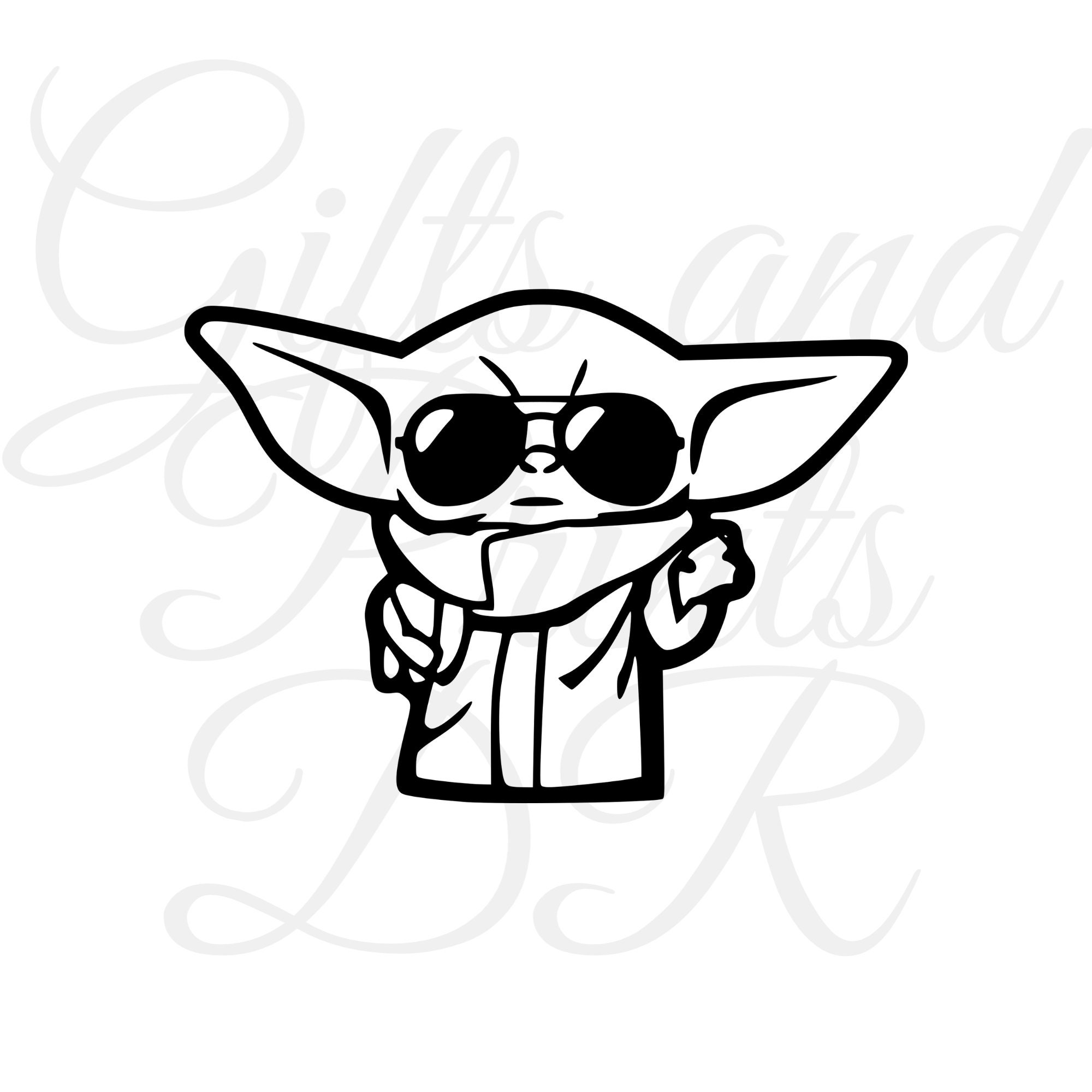 Baby Yoda Sticker With Name Baby Yoda Decal Baby Yoda Star Etsy