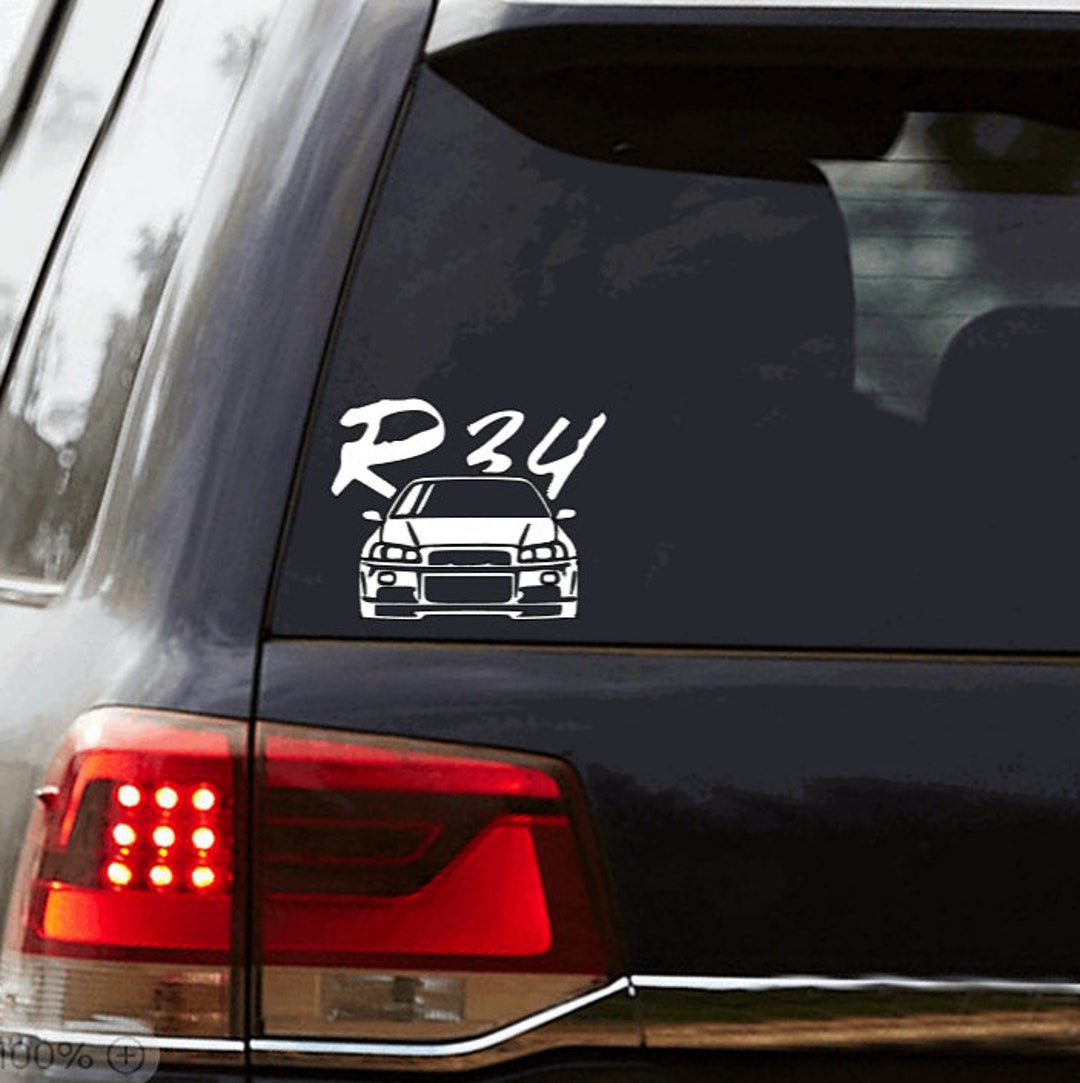 R34 Car Decal. Jdm Decal. Jdm Car Decal. Jdm Window Sticker. Etsy Ireland