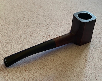 Vintage Square Shaped Coral Tobacco Smoking Pipe Unusual Wooden Pipe in Used Condition