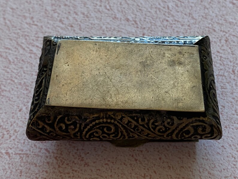 Vintage Trinket Box in Silver Tone Metal Trinket Box Snuff Box Etsy