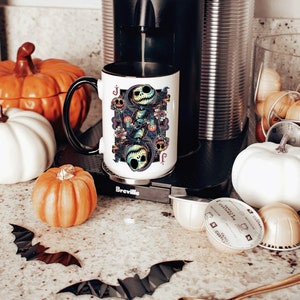 Jack Skellington Playing Card Halloween Coffee Mug | Halloween Coffee Mug | Jack Skellington Mug | Coffee Mug | Halloween Gift