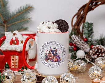 Spooky Christmas Ginger Bread House Coffee Mug | Festive Holiday Mug | Christmas Gift | Creepy Christmas | Goth Christmas Mug