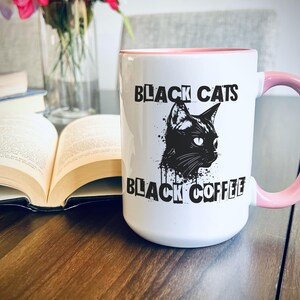 Black Cats Black Coffee Mug, Unique Cat Lover Gift, Coffee Enthusiast Mug, Cute Cat Design, Perfect Gift for Cat Lovers