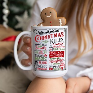 Christmas Rules Mug | Red and Green | Cute Christmas Mug | Gift | Christmas Coffee Mug | Christmas Tea Mug