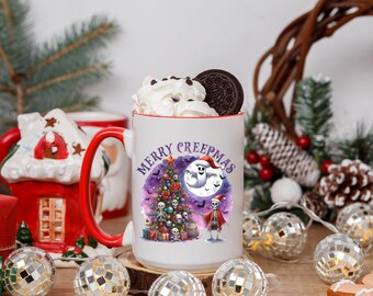 Merry Creepmas Christmas Coffee Mug | Festive Holiday Mug | Christmas Gift | Creepy Christmas Mug | Goth Christmas Mug | Spooky Christmas