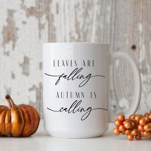 Autumn Leaves Coffee Mug: Fall Tea Cup, 15 oz Sublimation Mug