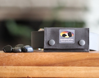 Pouch for Dog Collar (L - XL) with : Choice of Crystal - Tag Silencer/Tag Security - Dog Tag Bag - 15 Colour Options