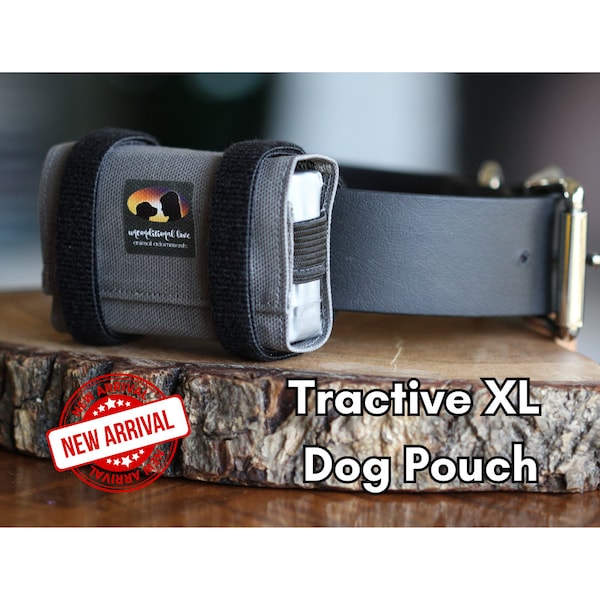 Tractive Dog XL (NOT Adventure Edition) GPS Compatible Pouch with Velcro Front & Back - Handmade for all Collar/Harness Styles - 15 Colours