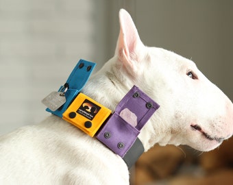 Crystal Pouch for Dogs with Crystal & Tag Silencer (Style: Mini; fits Beagles to Bull Mastiffs) - Fits Apple Air Tag - M-XL Collars