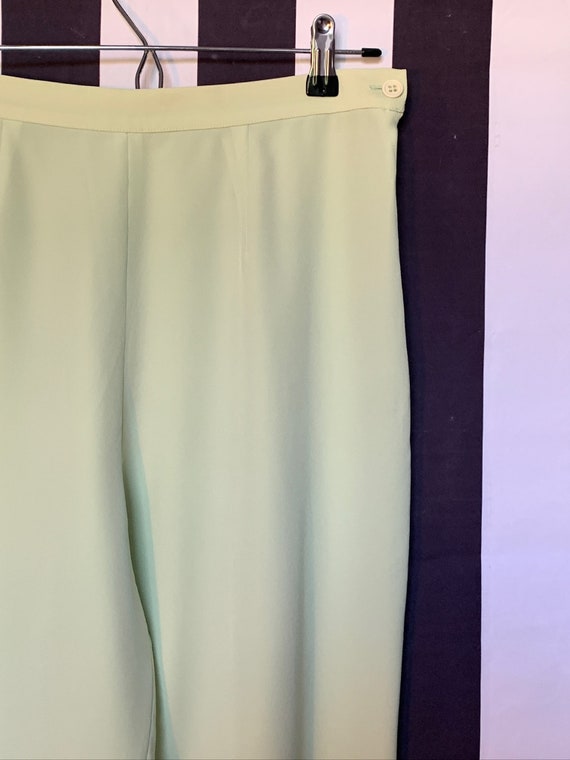 Vintage 80s pastel mint green Light summer Trouse… - image 10