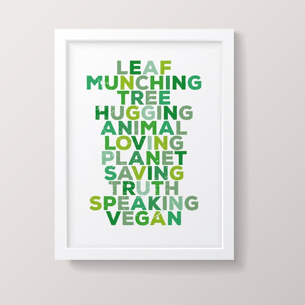 Vegan Poster | Gift for Vegan | Vegan Kitchen Art | Vegan Art Print | Printable Poster | Instant Digital Download