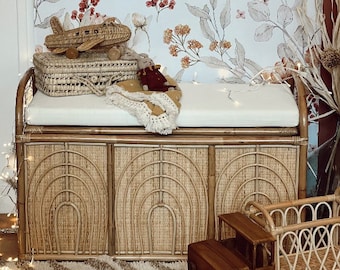 Rainbow Rattan Chest