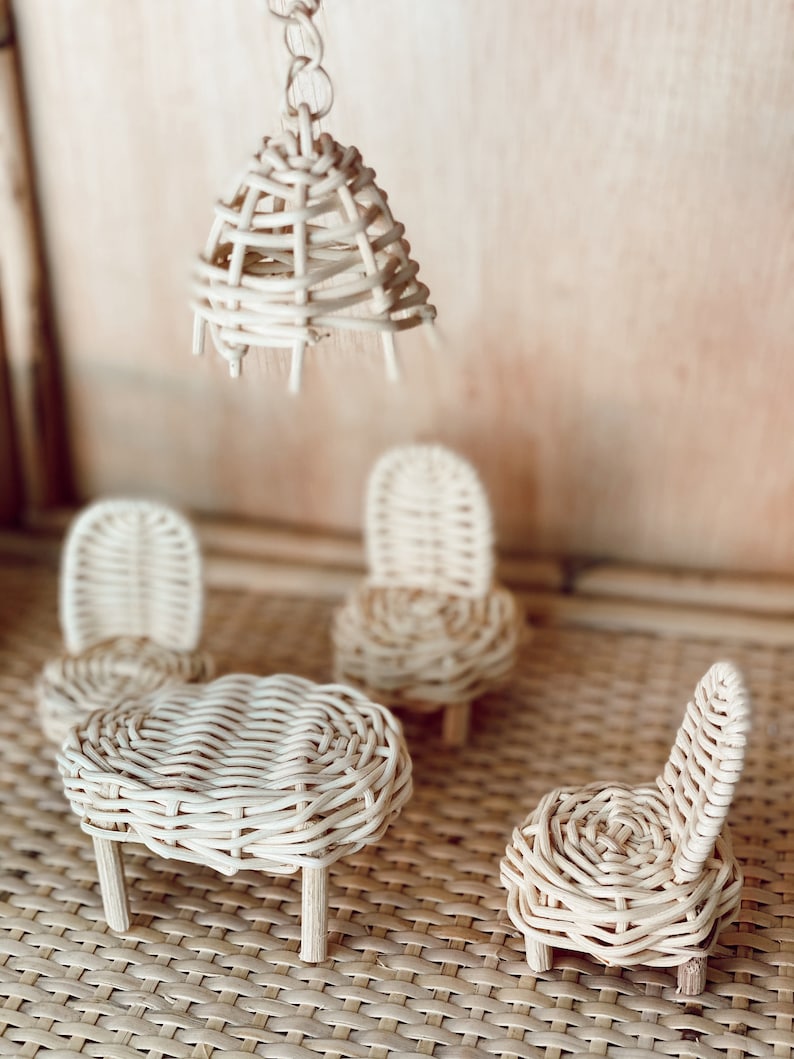 Rattan Dollhouse Furniture Etsy