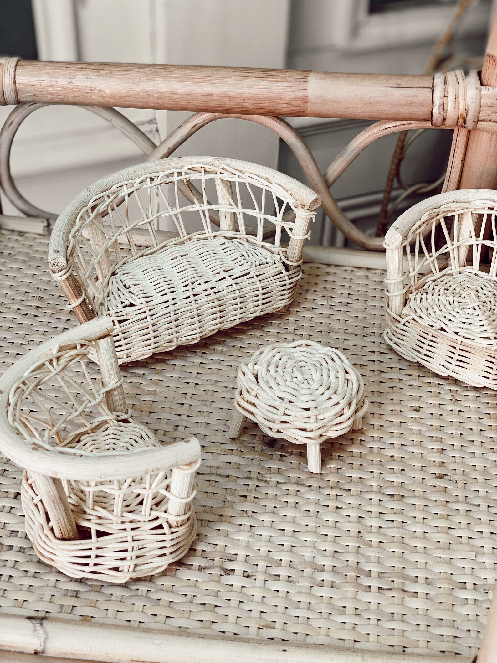 Rattan Dollhouse Furniture Etsy