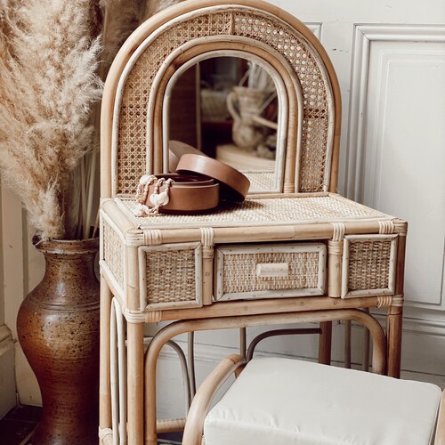 Luna Rattan Dressing Table Etsy