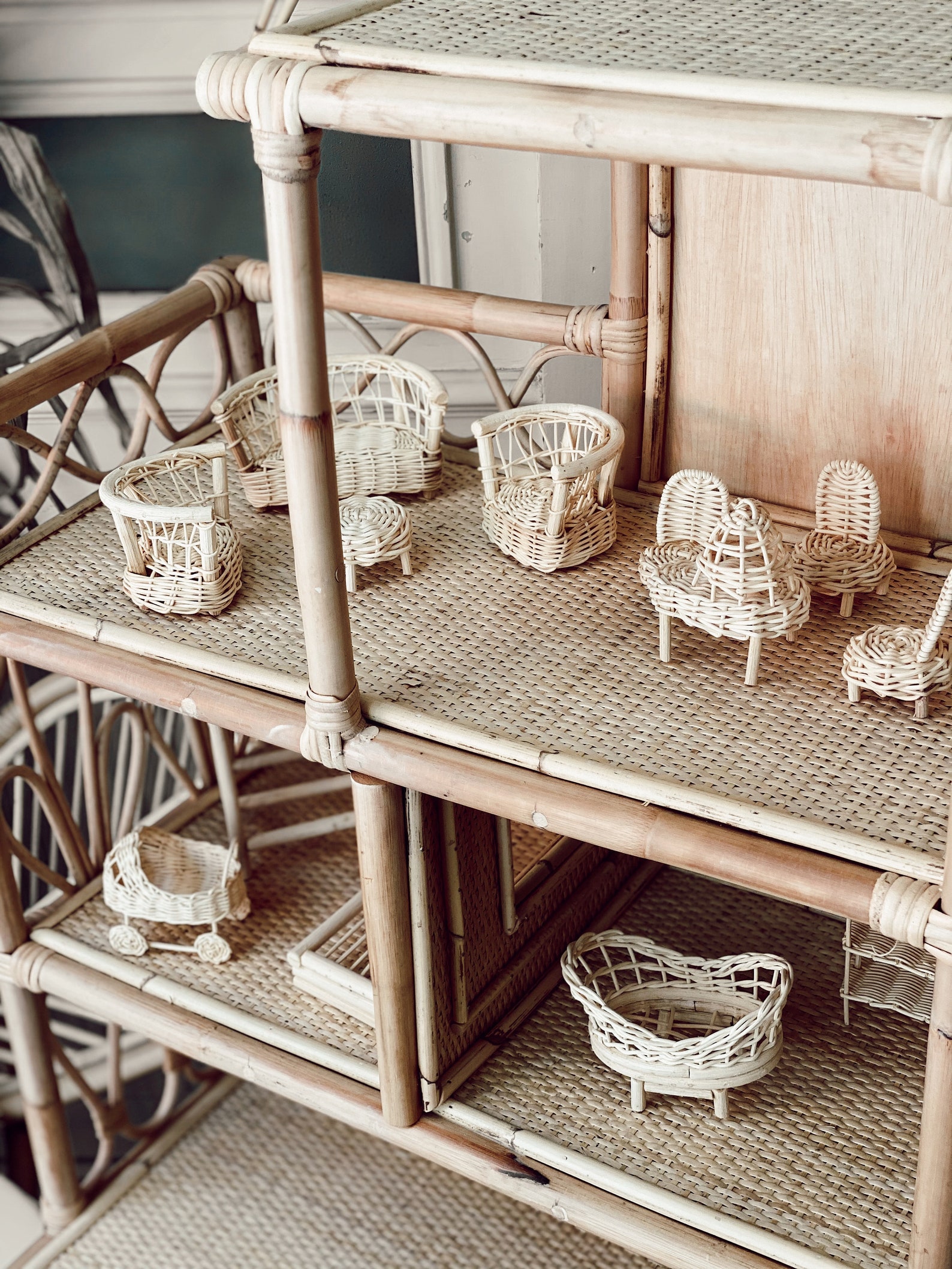 Rattan Dollhouse Furniture Etsy