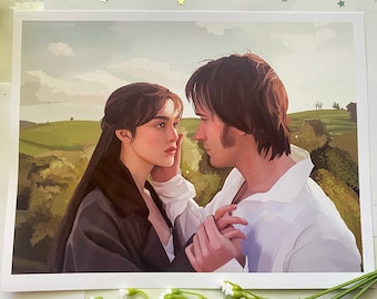 Elizabeth and Darcy Romantic Art Print - Pride and Prejudice 2005