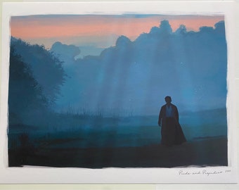 Pride and Prejudice Darcy in the Mist - Art Print