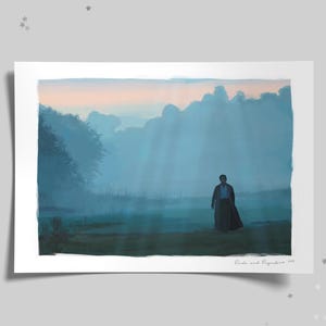 Pride and Prejudice Darcy in the Mist - Fanart Art Print